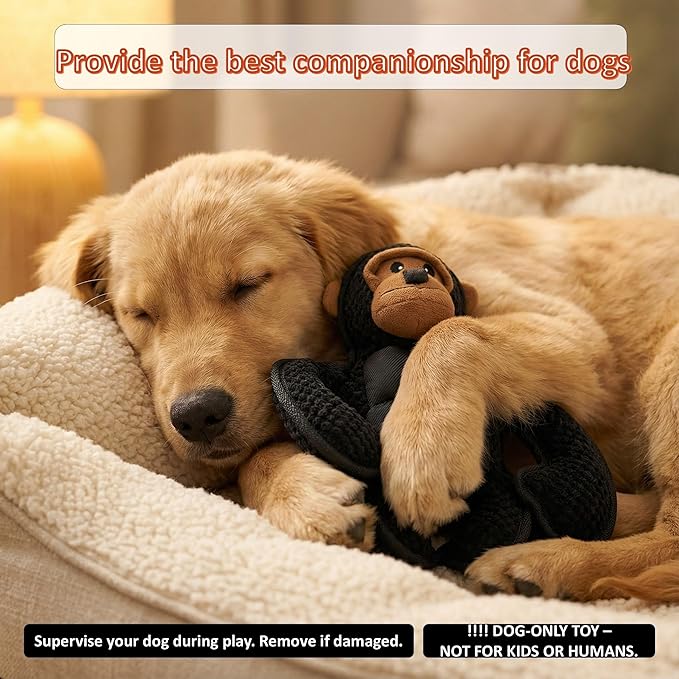 LydaPKS Plush Stuffed Squeaky Dog Toys, Tough Dog Toy Large Breed, Dog Chew Toys for Large Dogs,Chew Dog Toys to Keep Them Busy,11" x 11" Gorilla