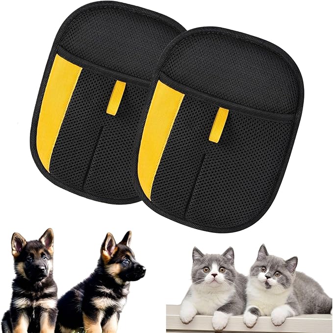 2 Pcs Pet Hair Removal Glove for Dogs & Cats, The Magic Brush Pet Hair Remover, Newly Upgraded Electrostatic Mitt, Washable Hair Remover Tool for Couch & Car Seat