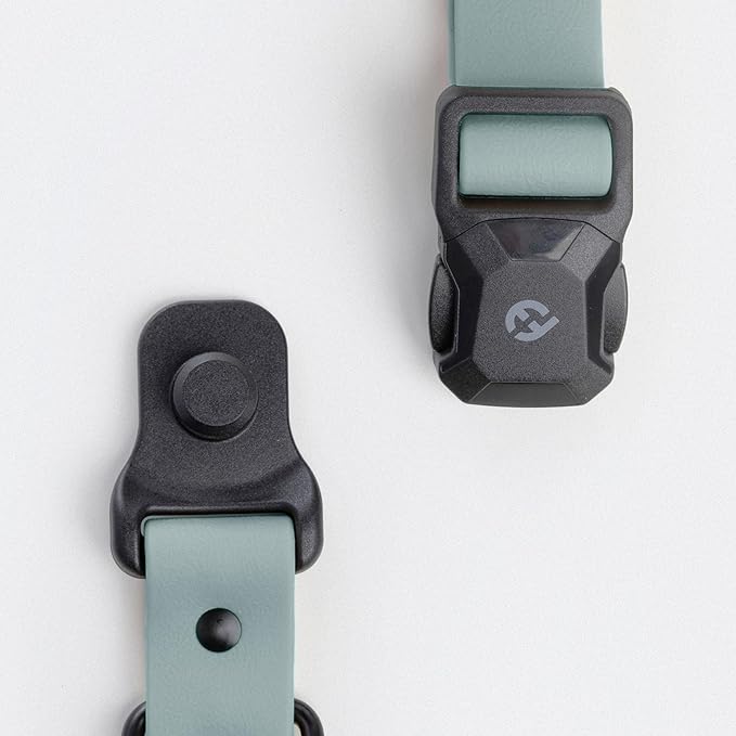 2025 New Edition, Fei & Eve PVC MagEase Dog Collar - Patented Magnetic Buckles | Fur-Safe | 450LB Escape-Proof | Adjustable Fit | Medium (Glacier Green)