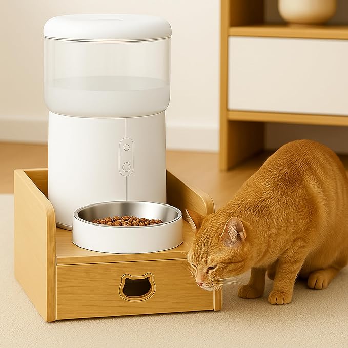 Raised Pet Feeder Stand for Cats & Small Dogs – Adjustable Height, Non-Slip Elevated Base for Most Automatic Feeders & Water Dispensers (Holder Only)