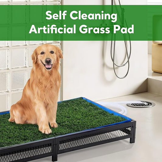 HOMBYS Porch Potty for Dogs with Drain, Artificial Grass Dog Potty Tray for Indoor & Outdoor,Pet Litter Box for Small & Large Dog,Puppy Toilet for Patio (47" L x 23" W x 6" H)