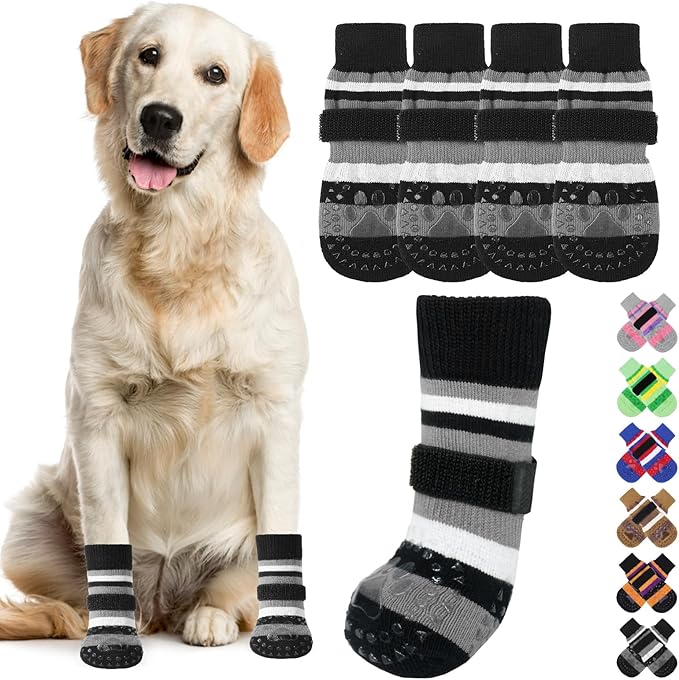 KOOLTAIL Dog Socks for Hot Pavement, Summer Dog shoes to Prevent Licking Paws for Hardwood Floor, Non Slip Double Sides Boots & Paw Protectors, Pet Grippy Booties for Small Medium Large Senior Dogs,SM