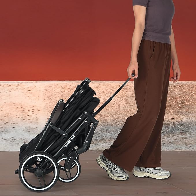 X3 2 in 1 Pet Stroller for Medium or Two Small Dogs & Cats 4 Wheels Lightweight Foldable Carrier Dog Stroller with Waterproof Weather Cover Cup Holder,Storage Basket(Black)