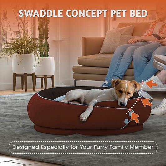 Round Orthopedic Dog Bed for Large Dogs, XL Foam Support Pet Bed with Soft, Comfortable Cushion for Anxiety Relief, Removable & Machine-Washable Cover, Cozy Sofa-Style Bed for Dogs