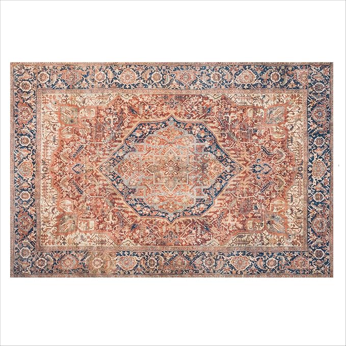 Stylish Waterproof Dog Mats for Muddy Paws - Decorative Washable Pet Floor Protectors - Large 36 x 48 Inch Rug-Look Pads - Machine Washable, Non-Slip Backing - 2 Pack (Rustic Terracotta)