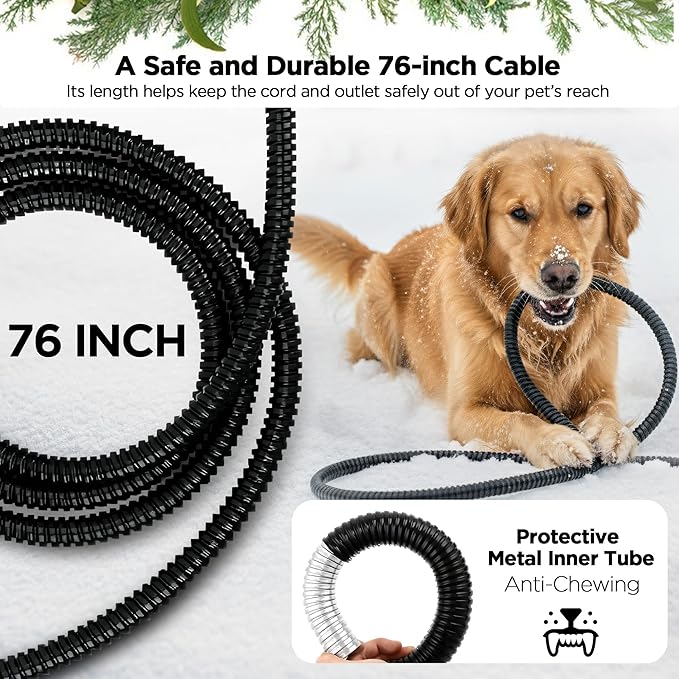 5.5L/1.45Gal Extra Large Heated Water Bowl, Indoor & Outdoor Winter Antifreezing Pet Heated Thermal Water Bowl Dish, Anti Chewy Cord, BPA-Free, Pet Products for Dog Cats Rabbit Chicken Duck Squirrel