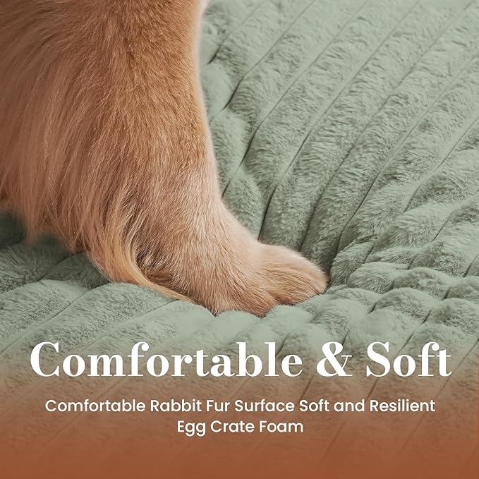 Dog Beds for Large Sized Dog, Orthopedic Pet Bed with Waterproof Lining, Soft Short Plush Surface & Egg Crate Foam, Machine Washable Pet Bed with Removable Cover & Anti Slip Bottom