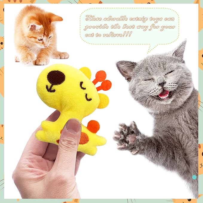 Pai Sence Cat Toys for Indoor Cats Kittens Interactive Pillow Catnip Toys with Bell Bite Toy 6 Pcs