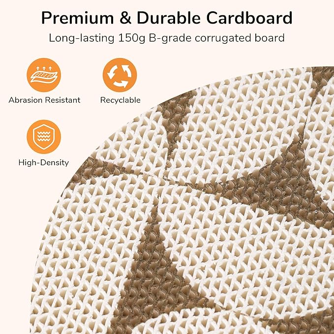 FUKUMARU 3PCS Cat Scratcher, 23.6 Inch Extra Long Cardboard Cat Scratch Pad for Wall, Multifunctional Cats Scratching Board Indoor, Durable Wall Mounted Scratching Pads for Corner Door