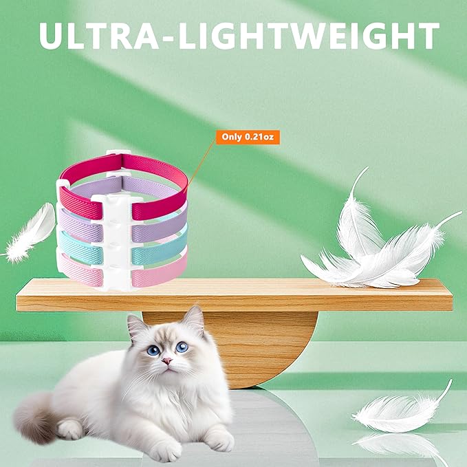 Elastic Cat Collar, Stretch Cat Collar Quick Release, Bright Colors Safety Kitten Collar Adjustable Collar for Kittens, Lightweight Soft Polyester Collars for Boy Girl Cats (Red,L)