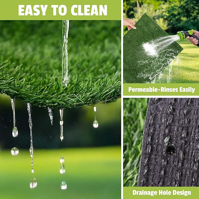 Grass Pad for Dogs, 120" x 36" Artificial Turf for Pets Potty Training, Fake Grass Mat with Drainage Holes, Easy to Clean, Large Turf Rug Outdoor Indoor Use