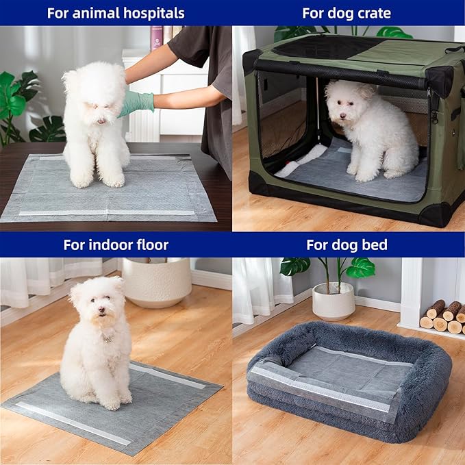 Pettycare Charcoal Puppy Pads X-Large 28"x34", Leak-Proof Odor Control Thicken 6 Layers, Ultra Absorbent Quick Dry, Disposable Potty Training Pads (28 x 34 inch(72 Counts))
