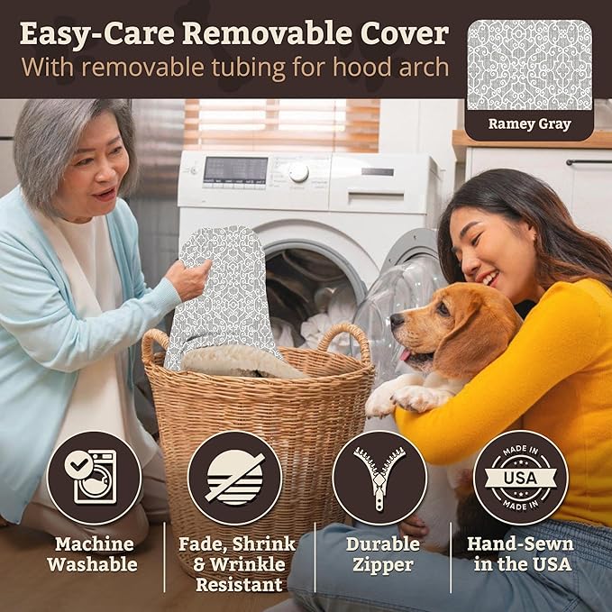 Snoozer Luxury Cozy Cave Pet Bed, Wag Collection, Extra Large - Ramey Gray