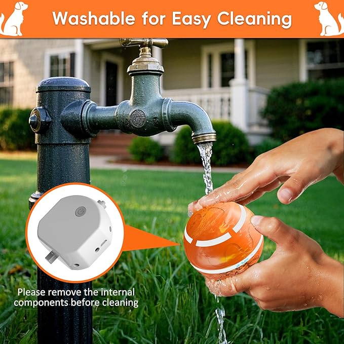 SUJF Interactive Dog Ball, Smart Interactive Dog Toys, Automatic Moving Vibrating Bouncing Pet Ball for Medium and Large Dogs, TPU Material, Rechargeable and Waterproof