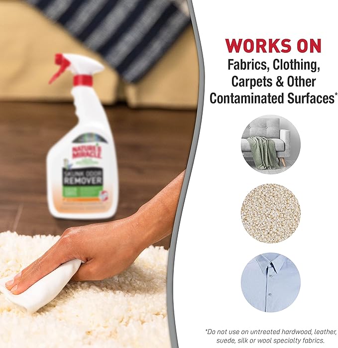 Nature’s Miracle Skunk Odor Remover, 32 Fluid Ounces, Removes Skunk Odors On Fabrics, Clothing, Carpets And Other Surfaces