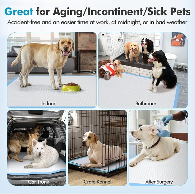Gimars 36x36 4XL Large Pee Pads for Dogs - 150 Counts Extra Absorbent Puppy Training Pads 6 Layers Thicken, Jumbo Disposable Leak-Proof Quick Dry Wee Wee Pads for Dogs Cats Rabbits Pets