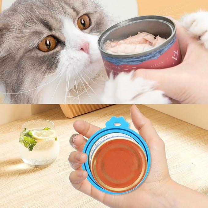 PWOD 2 Pack Pet Food Can Covers, Silicone Universal Can Lids for Dog & Cat Food, BPA Free, One Fit Most Standard Size Food Cans Teal/Dark Green