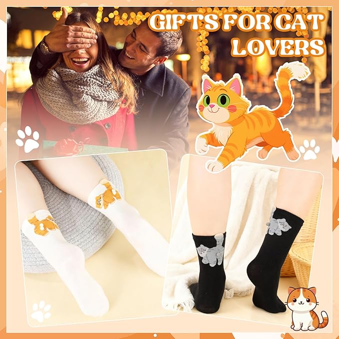 scenicamp Cute Funny Animal Socks for Women 3D Novelty Dog Cat Cotton Crew Socks for Girls Girlfriend Animal Lovers Gifts