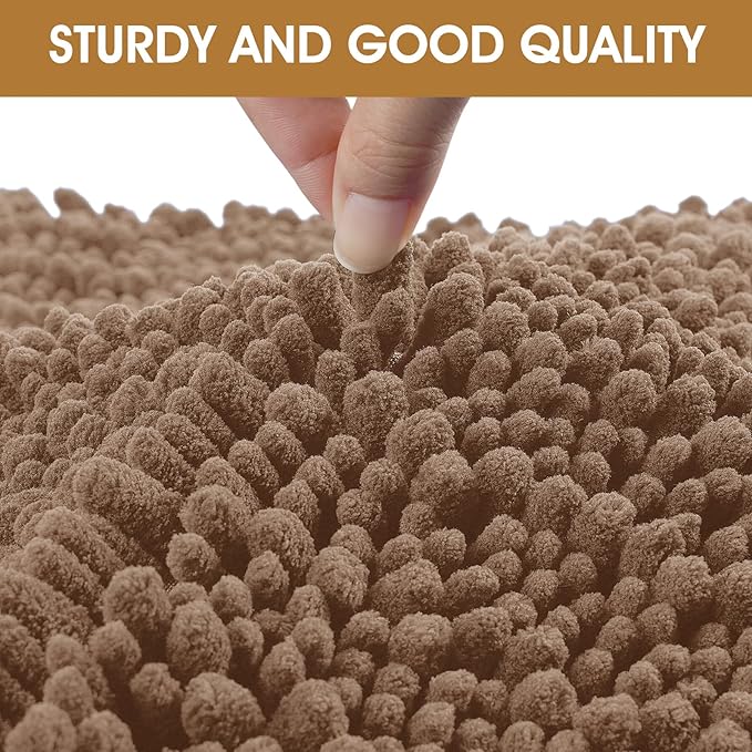 Extra Large Dog Door Mats for Muddy Paws, 71" x 25" Chenille Absorbent Mud Mat for Dogs, Non Slip Heavy Dog Rugs For Muddy Paws, Soft Indoor Door Mat for Entryway, Mud Paw, Inside Floor, Camel