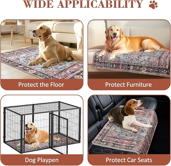Washable Pee Pads for Dogs, 2 Pack Reusable Puppy Pads Absorbent Training Pads for Dogs Waterproof Dog Mat Non-Slip Whelping Pet Mat