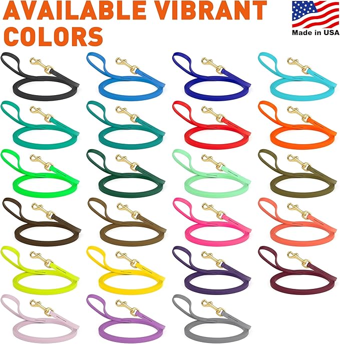 Viper K9 Biothane Working Dog Leash Waterproof Lead for Tracking Training Schutzhund Dog Sport & Search - Odor-Proof Long Line with Solid Brass Snap for Puppy Medium and Large 1/2" x 10ft Hunter Green