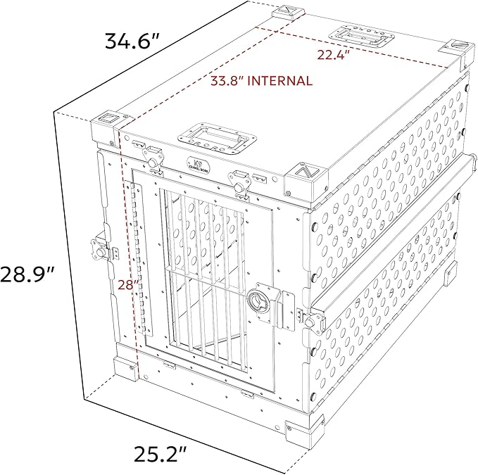 K9 Kennel Boss - Heavy Duty Fully Collapsible Powder-Coated Aluminum Dog Crate - Medium (White)