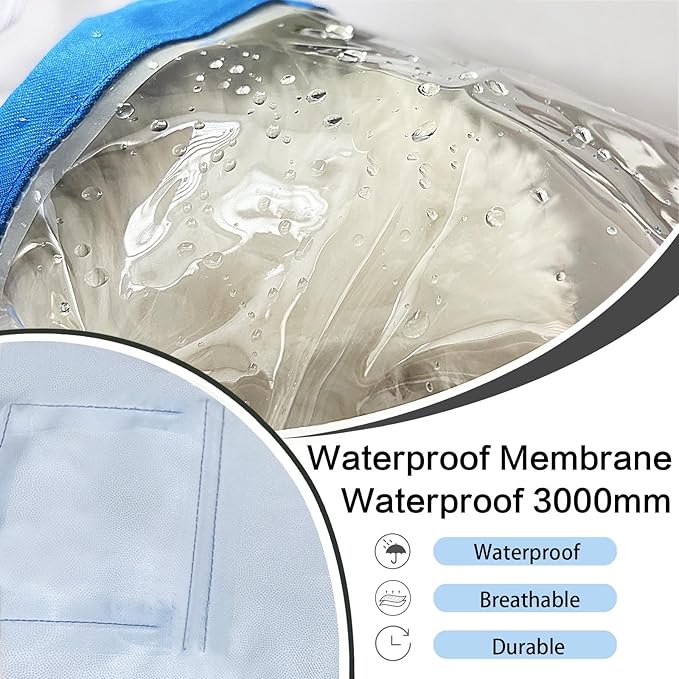 Dog Raincoat Waterproof, Adjustable Reflective Hooded Dog Rain Poncho with Leash Hole for Small Medium Large Dogs (Blue, Small)