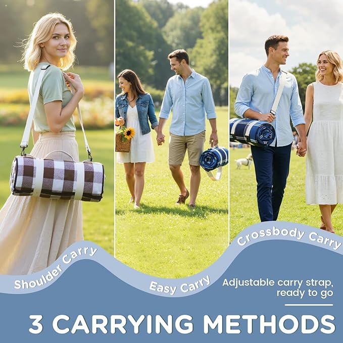Waterproof Picnic Blanket Outdoor Camping Beach Mat Extra Large Foldable Car Essential Roadtrip Gadget Rv Accessories Glamping Tent Gear Must Haves Hiking Stuff Backpacking Necessities Gift