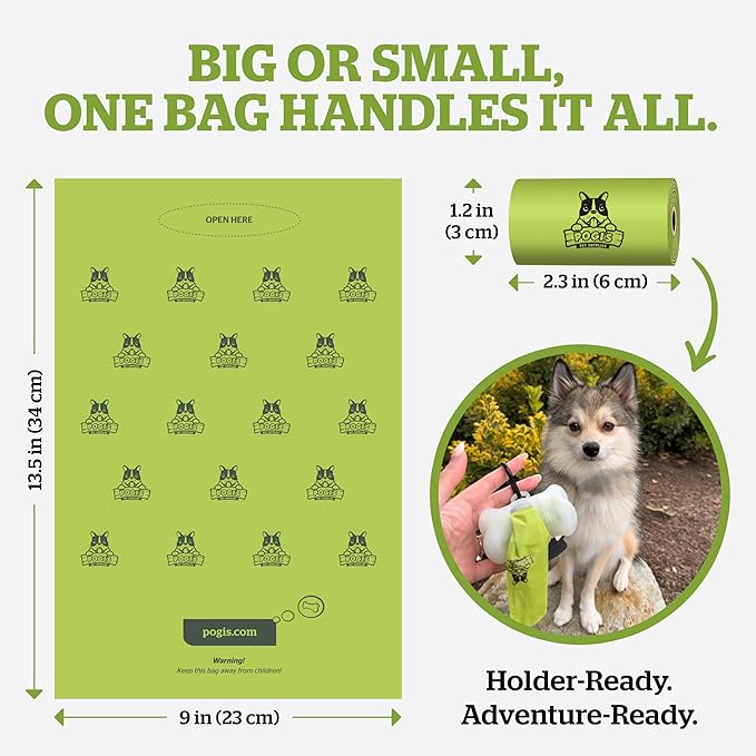 Pogi’s Dog Poop Bags – Leak-Proof & Extra Thick Pet Waste Bags (Fresh Scent, 60 Rolls, 900-Count)