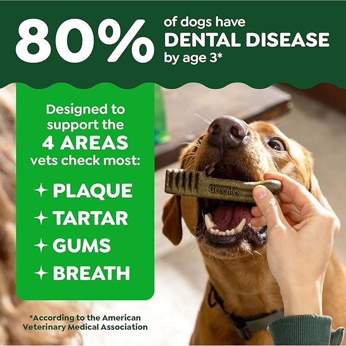 Greenies Veterinarian-Recommended Adult Natural Dental Dog Treats Regular Size, Original Flavor, 27 oz. Pack, 27 Count