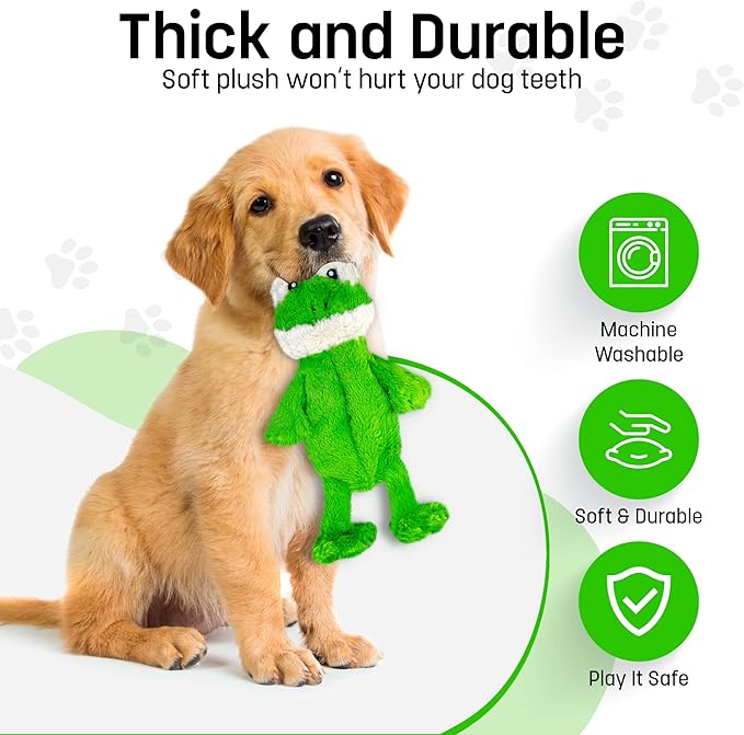 FGA MARKETPLACE Frog-Fox Flat NO Stuffing NO Squeak Plush Dog Toy, Funny Style Will Entertain Your Pet for Hours, Recommended for Small and Medium Dog 21 INCH Long
