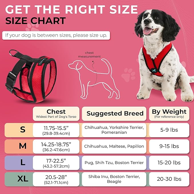 Gooby Comfort X Harness, Red, Small Chest (11.75-15.5")