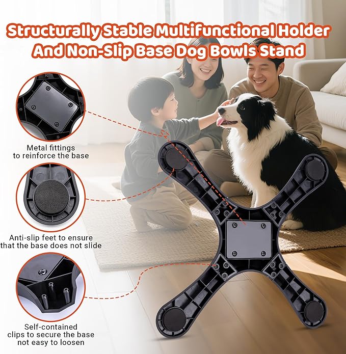 Elevated Adjustable Dog Bowl Feeding Stand, 3 Heights and Tiled Ajudst, Compatible with Moost Feeding Bowls, Great for Medium Large Dogs(No Bowl Included) (1 Pack-C)