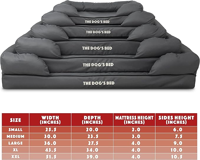 The Dog’s Bed XL Grey, Memory Foam, Pain Relief: Arthritis, Hip & Elbow Dysplasia, Post Surgery, Lameness, Supportive, Calming, Waterproof Washable Cover, Veterinary Approved