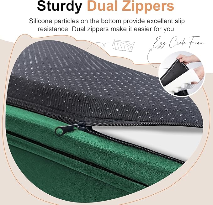 Medium Large Dog Bed Orthopedic Washable: Beds Bolster Medium Large Sized Dog Bed Egg Crate Foam Couch Sofa Waterproof with Removable Cover - Emerald