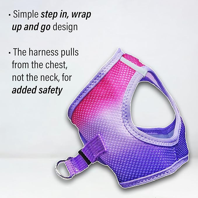 Doggie Design Dog Harness - No Choke Dog Harness, Dog Vest, Mesh Polyester, Pet Harness, Simple Step in and Go Design, Harness for Dog - Raspberry Sundae, L