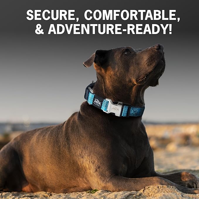Black Martingale Collar for Dogs - Heavy Duty Nylon Pet Collars for Escape-Free, No Pull Training & Walking with Alloy Metal Release Buckle & Reflective D Ring, One Time Adjustment, Safe & Secure, XL