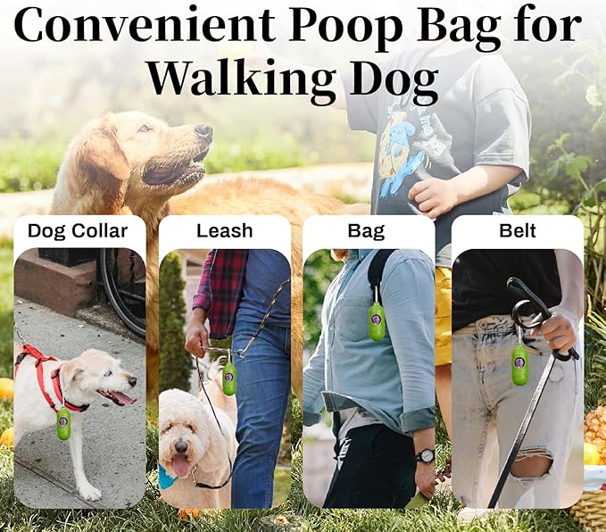 270 Count Dog Poop Bags Rolls with Dispenser & Leash Clip, 9″ x 13″ Scented Biodegradable Leak Proof Poop Bags for Dogs, Cats & Pet Waste, 18 Refill Rolls of 15, Purple