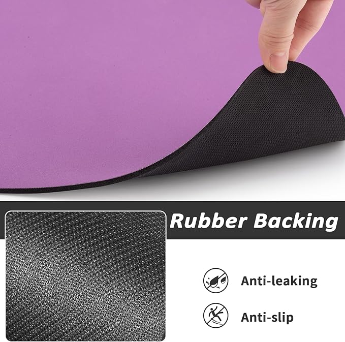 Dog Food Mat - Absorbent Cat Mat for Food and Water, No Stains Pet Feeding Bowl Mat, Easy to Clean Pet Placemats, Quick Dry Dog Water Dispenser Mat for Messy Drinkers | Paw Purple 16"x 24"