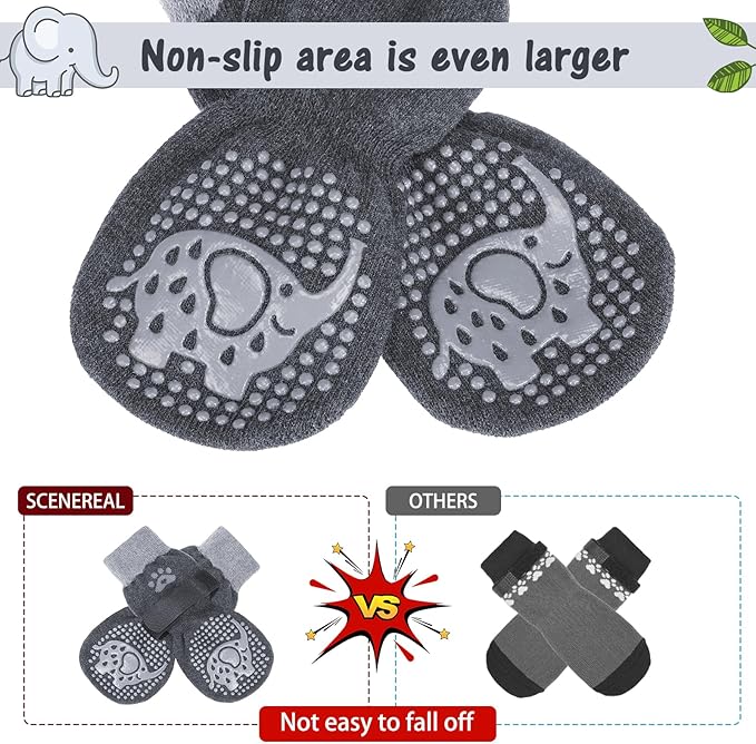 SCENEREAL 6Pcs Anti Slip Dog Socks to Prevent Licking Paws for Hot/Cold Pavement, Dog Grippy Socks for Hardwood Floors, Dog Shoes for Boots & Paw Protectors for Puppy Small Medium Large Senior Dogs