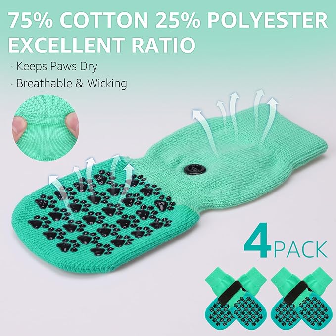 SCENEREAL Dog Socks to Prevent Licking Paws for Hardwood Floors Anti Slip, Dog Grippy Socks Shoes for Senior Small to Large Dogs, Dog Boots & Paw Protectors for Hot/Cold Scratching Pavement