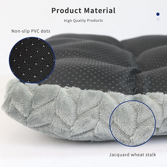 Small Dog Bed for Crate Washable 18 inch Dogs Mats for Sleeping,Up to 10 lbs Fluffy New Born Puppy for Carrier Tire Printing Gray XXS