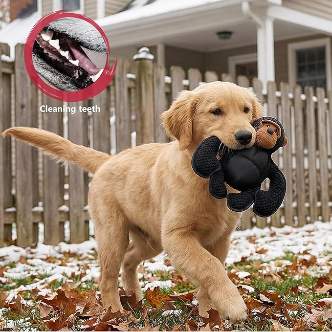 LydaPKS Plush Stuffed Squeaky Dog Toys, Tough Dog Toy Large Breed, Dog Chew Toys for Large Dogs,Chew Dog Toys to Keep Them Busy,11" x 11" Gorilla