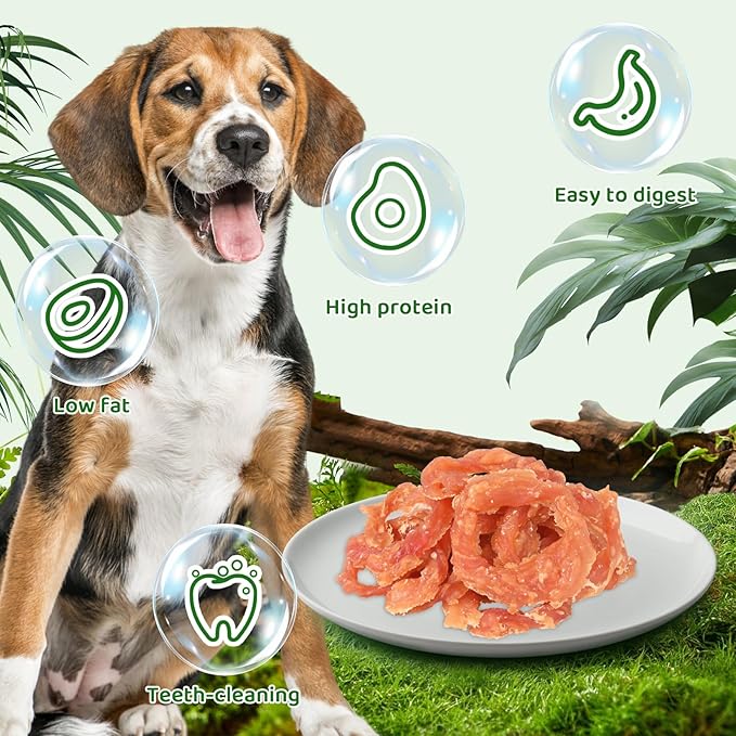 Pawant Chicken Rings Dog Treat Snacks Puppy Treats Natural Chicken Rawhide-Free Soft Healthy Dog Treats for Small Medium and Large Breed 227g