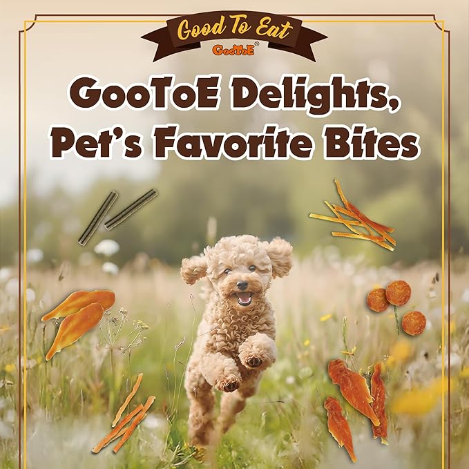 Gootoe Soft Dog Treats, Chicken Jerky - Dog Training Treats; High-Protein, Gluten-Free, Soft Jerky for Dogs, Hypoallergenic, Grain-Free, Chicken Breast Strips, 1 lb