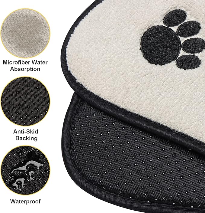 Pet Bowl Mat Drying mat Prevent Water and Food from Spilling (2pack)