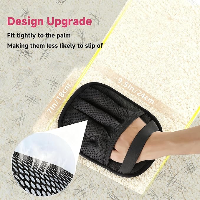 2-in-1 Pet Hair Removal Glove Set for Cats & Dogs, Five-Finger Electrostatic Pet Hair Gloves & Grooming Glove ，Reusable Magic Brush Pet Hair Remover Tool for Laundry，Carpet,Car Seat，Couch