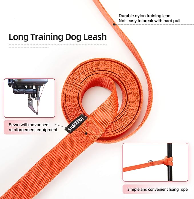 Siumouhoi Siumouhoi Dog/Puppy Obedience Recall Training Agility Lead - 15ft 20ft 30ft 40ft 50ft Training Leash - Great for Play, Camping, or Backyard - Orange 20ft (20Feet, Orange)