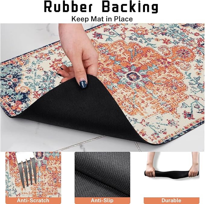 Absorbent Pet Dog Bowl Mat for Food and Water, Pet Cat Food Feeding Mat with Non Slip Rubber Backing, Dog Food Mats for Floors Waterproof, 17"x30"