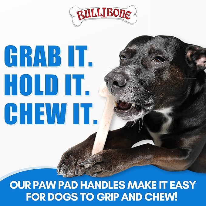 Bullibone Nylon Dog Chew Toy for Aggressive Chewers - Dental Hygiene Bone with Peanut Butter Flavor, Durable Tough Chew Toys for Small Dogs, Indestructible Dog Bone - 2 Pack